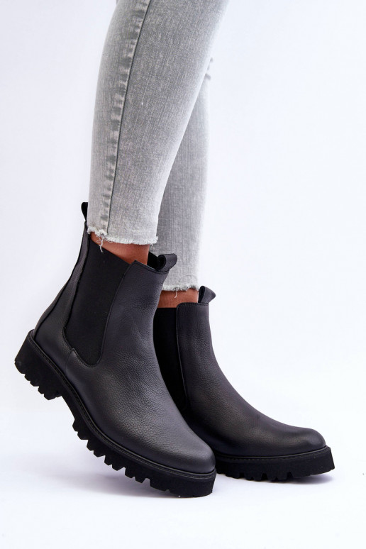 Leather Ankle Boots Black Nicole 2672 Leather Ankle Boots Black Nicole 2672