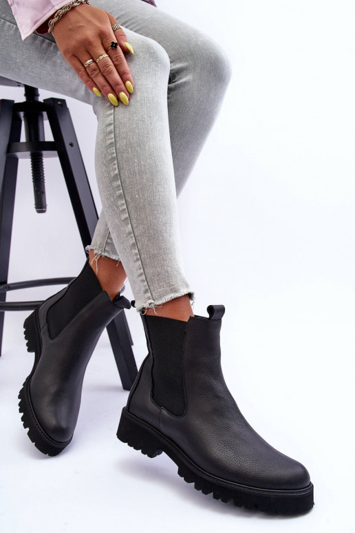 Leather Ankle Boots Black Nicole 2672 Leather Ankle Boots Black Nicole 2672