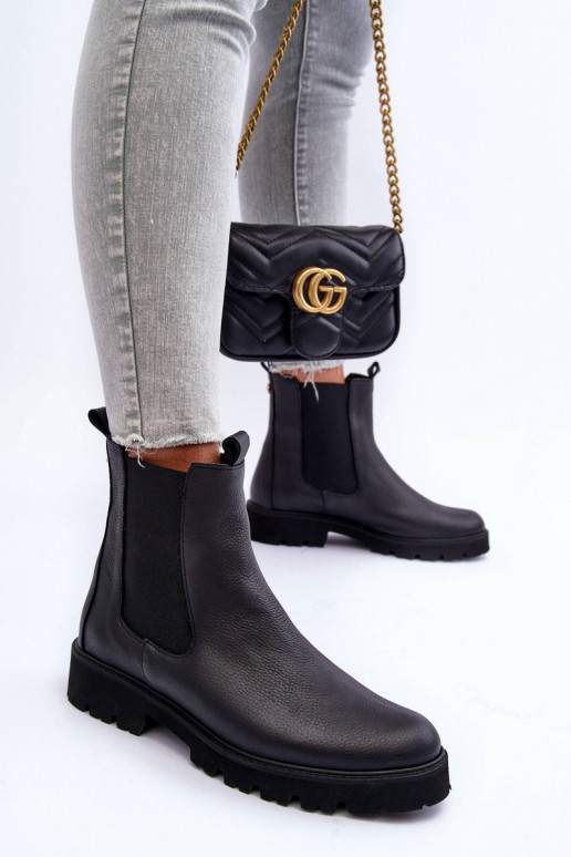 Leather Ankle Boots Black Nicole 2672 Leather Ankle Boots Black Nicole 2672