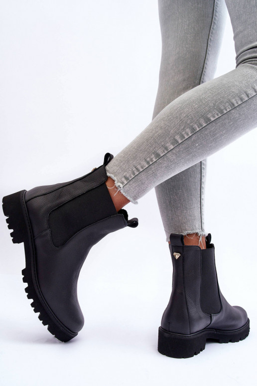 Leather Ankle Boots Black Nicole 2672 Leather Ankle Boots Black Nicole 2672