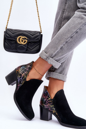 Women's Leather Boots on Maciejka Heel 04492-99 Black