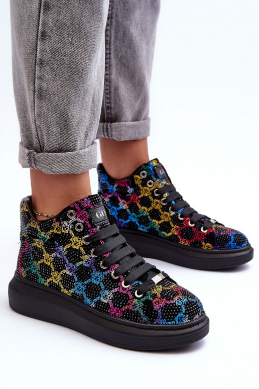 Buty Sportowe Na Platformie Dżety GOE MM2N4009 Czarne