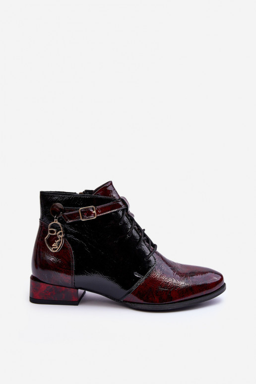 Women's Leather Boots Shoes Maciejka 5743A-23 Burgundy Women's Leather Boots Shoes Maciejka 5743A-23 Burgundy