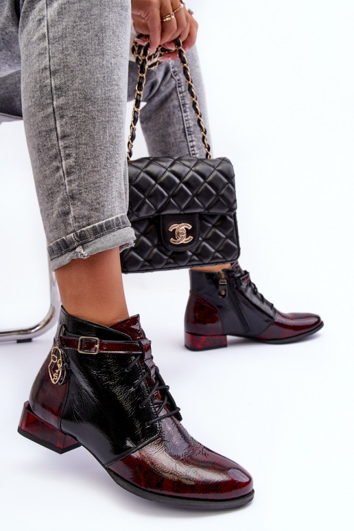 Women's Leather Boots Shoes Maciejka 5743A-23 Burgundy Women's Leather Boots Shoes Maciejka 5743A-23 Burgundy