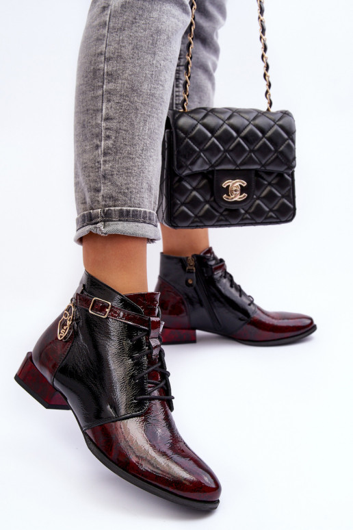 Women's Leather Boots Shoes Maciejka 5743A-23 Burgundy Women's Leather Boots Shoes Maciejka 5743A-23 Burgundy