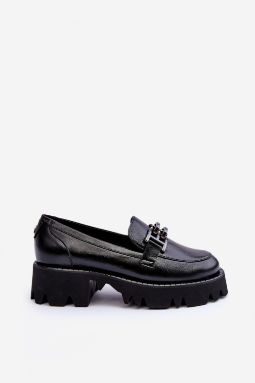 Women's Leather Loafers With Decorative Black Lyndani Women's Leather Loafers With Decorative Black Lyndani