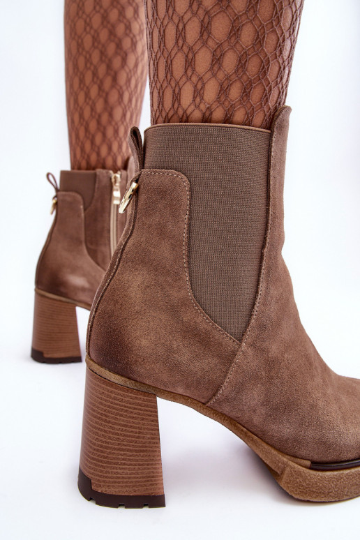 Suede Boots On Heel Liresa Brown Suede Boots On Heel Liresa Brown