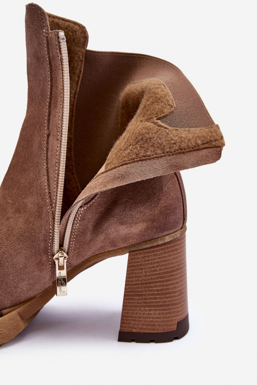Suede Boots On Heel Liresa Brown Suede Boots On Heel Liresa Brown