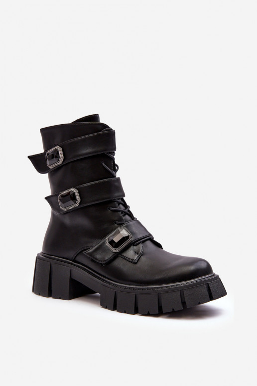 Women's Leather Ankle Boots Black SBarski MR870-62 Women's Leather Ankle Boots Black SBarski MR870-62