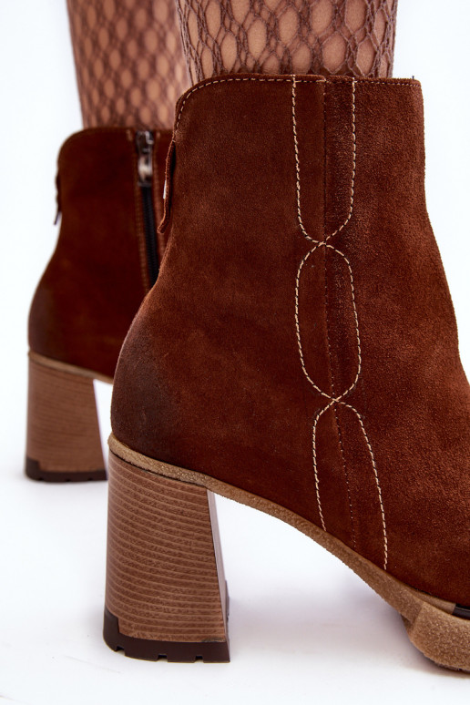 Women's Suede Boots On Heel Brown Lemar Remilda Women's Suede Boots On Heel Brown Lemar Remilda