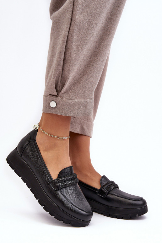 Leather Platform Half Boots with Ornament Black Lemar Lehira Leather Platform Half Boots with Ornament Black Lemar Lehira