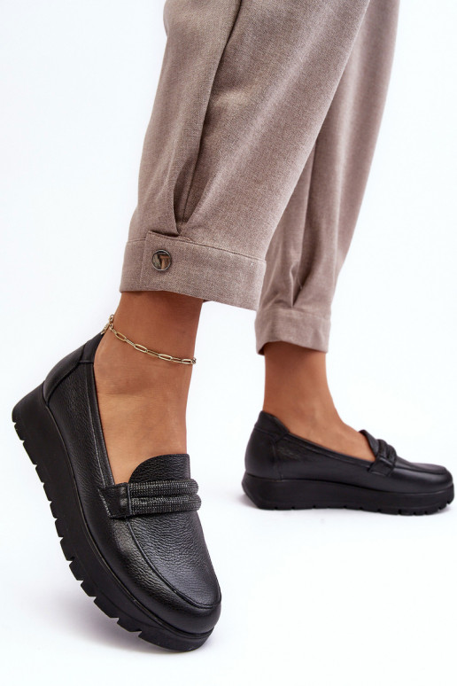 Leather Platform Half Boots with Ornament Black Lemar Lehira Leather Platform Half Boots with Ornament Black Lemar Lehira