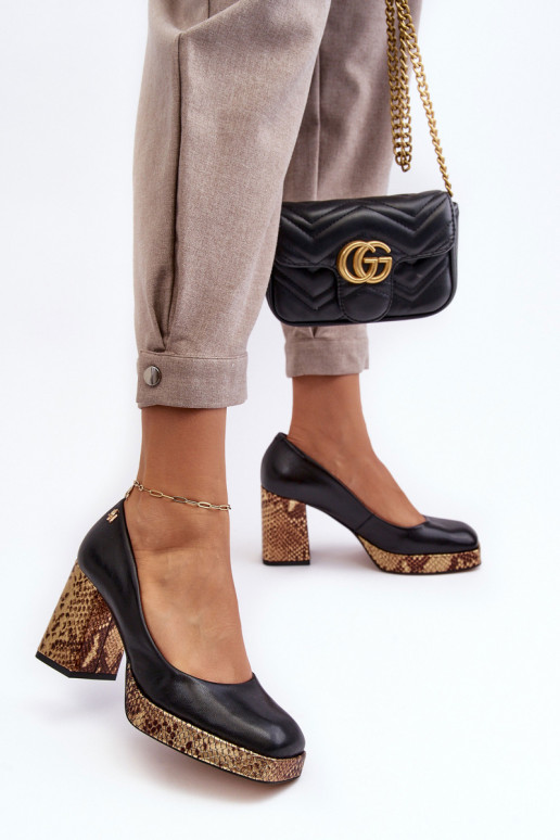 Stylish Leather Pumps Laura Messi 2599 Black