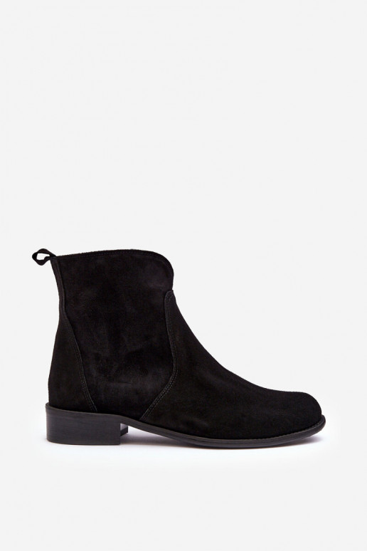 Women's Suede Boots with Zipper Black Nicole 2829 Women's Suede Boots with Zipper Black Nicole 2829