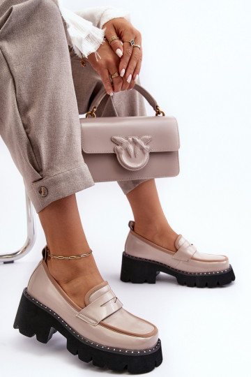 Ladies Leather Moccasins D&A MR870-32 Beige 2