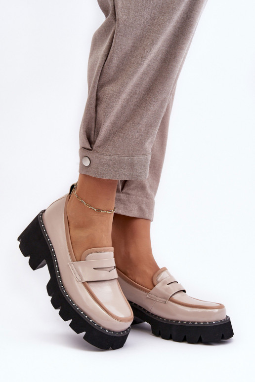 Ladies Leather Moccasins D&A MR870-32 Beige Ladies Leather Moccasins D&A MR870-32 Beige