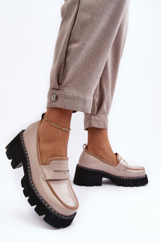 Ladies Leather Moccasins D&A MR870-32 Beige Ladies Leather Moccasins D&A MR870-32 Beige