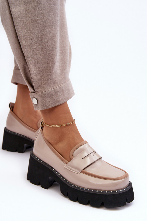 Ladies Leather Moccasins D&A MR870-32 Beige Ladies Leather Moccasins D&A MR870-32 Beige