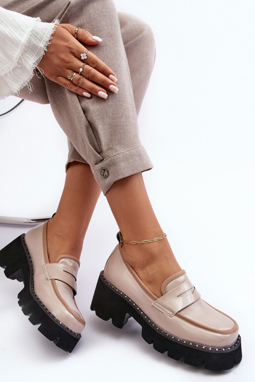 Ladies Leather Moccasins D&A MR870-32 Beige Ladies Leather Moccasins D&A MR870-32 Beige