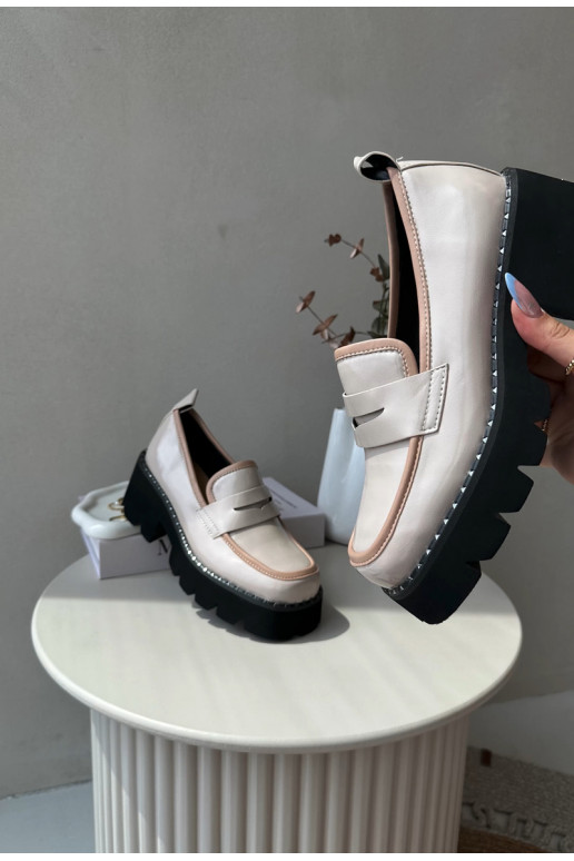 Ladies Leather Moccasins D&A MR870-32 Beige Ladies Leather Moccasins D&A MR870-32 Beige