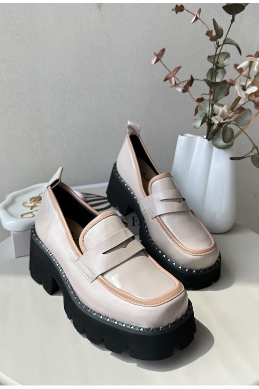Ladies Leather Moccasins D&A MR870-32 Beige Ladies Leather Moccasins D&A MR870-32 Beige