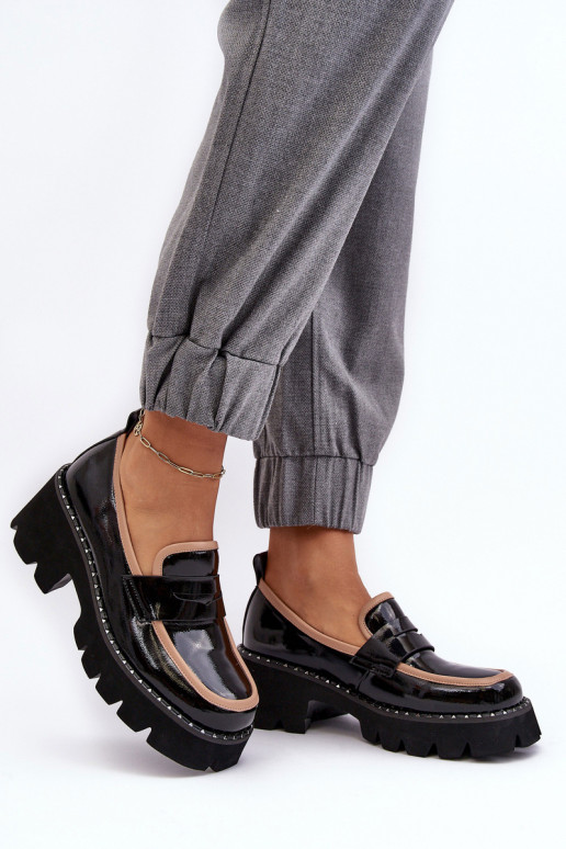 Women's Leather Moccasins D&A MR870-32 Black Women's Leather Moccasins D&A MR870-32 Black