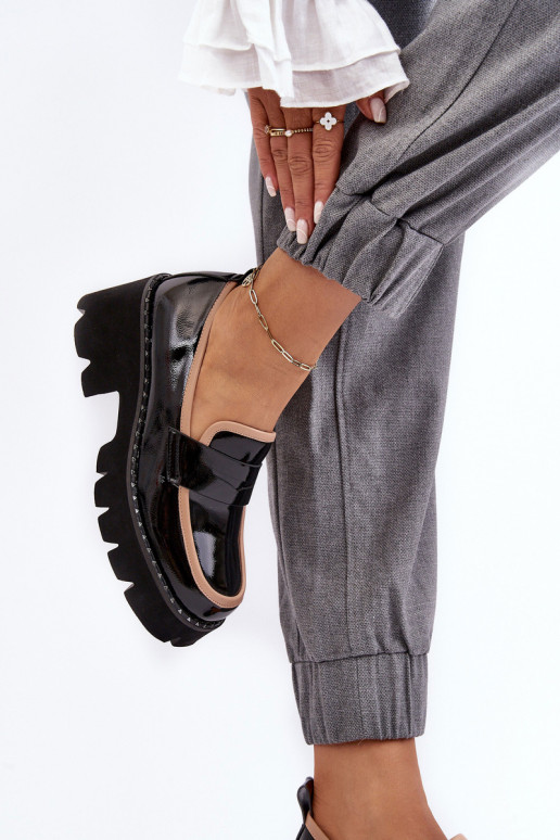 Skórzane Damskie Mokasyny D&A MR870-32 Czarne Skórzane Damskie Mokasyny D&A MR870-32 Czarne