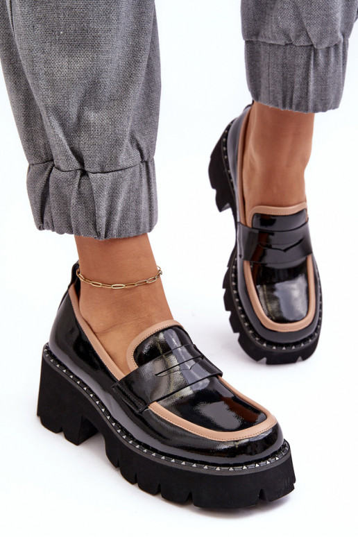 Women's Leather Moccasins D&A MR870-32 Black Women's Leather Moccasins D&A MR870-32 Black