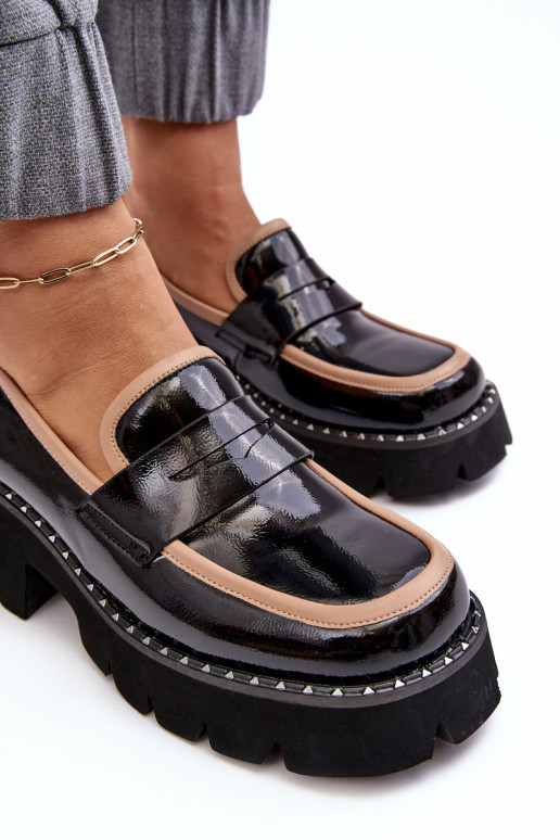 Women's Leather Moccasins D&A MR870-32 Black Women's Leather Moccasins D&A MR870-32 Black