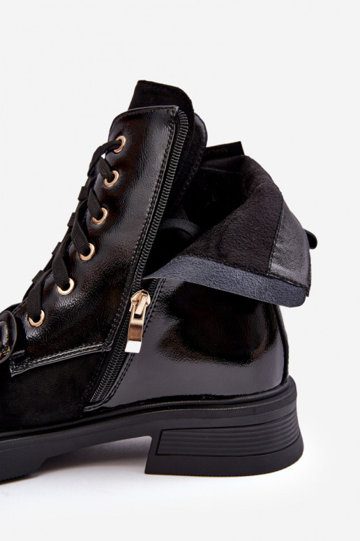 Stylish Women's Zipper Boots with Ornaments D&A MR870-76 Black