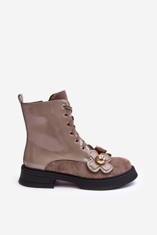 Stylish Women's Zipper Boots with Ornaments D&A MR870-76 Gray-brown Stylish Women's Zipper Boots with Ornaments D&A MR870-76 Gray-brown