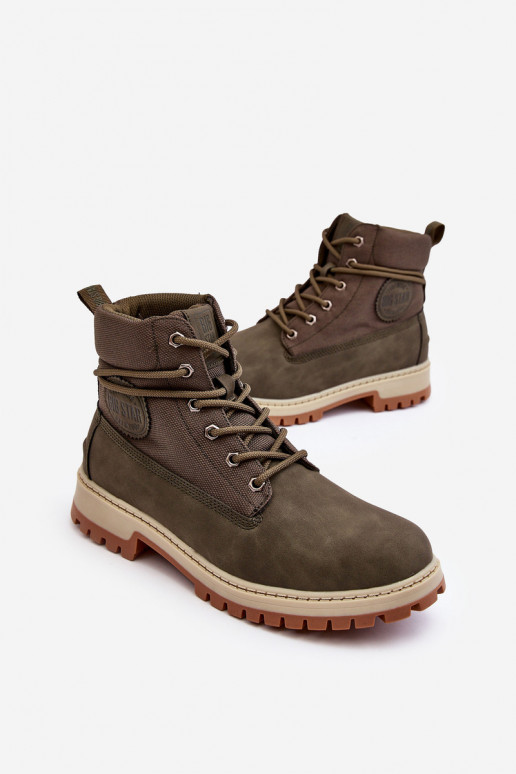 Męskie Botki Trapery Memory Foam Khaki Big Star KK174205