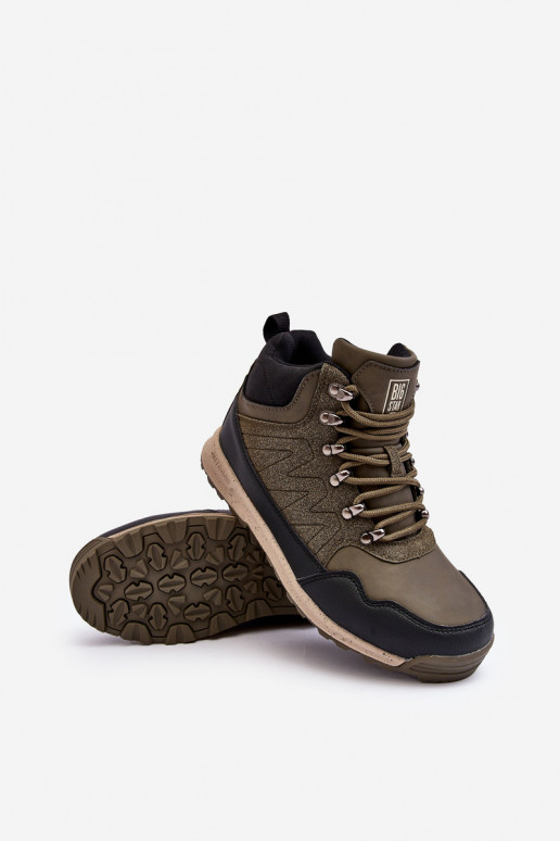 Damskie Ocieplane Buty Trekkingowe Khaki Big Star MM274480