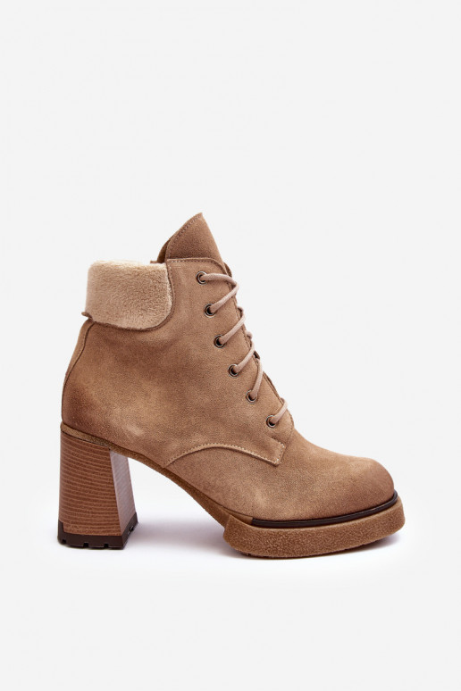 Lace-up Suede Ankle Boots Beige Lemar Flomes Lace-up Suede Ankle Boots Beige Lemar Flomes