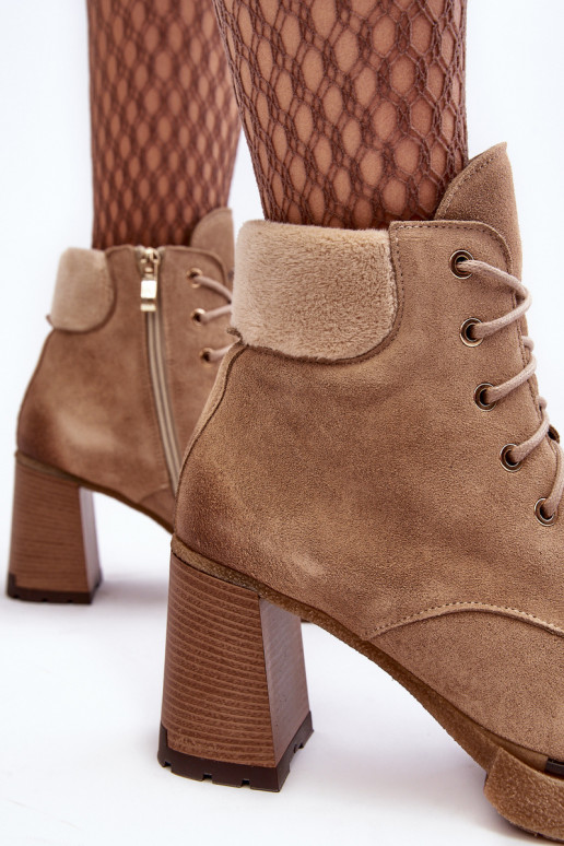 Lace-up Suede Ankle Boots Beige Lemar Flomes Lace-up Suede Ankle Boots Beige Lemar Flomes