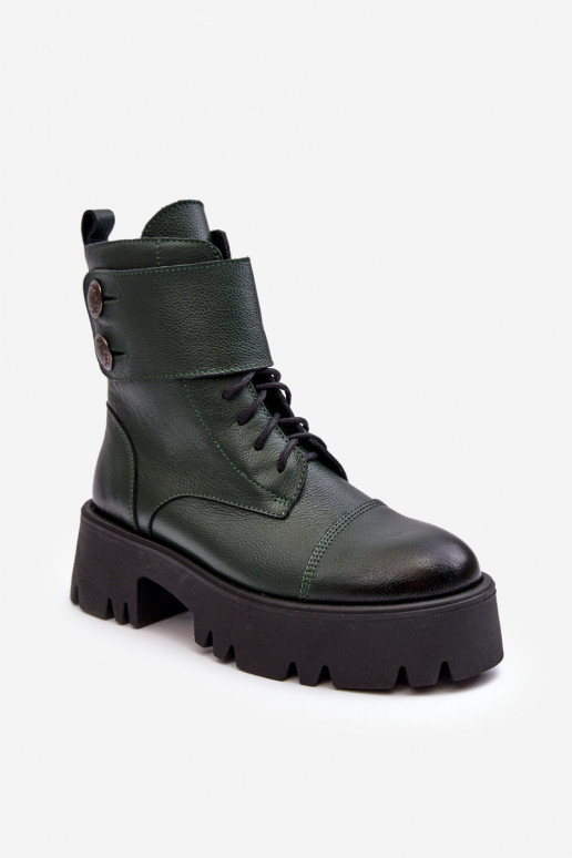 Leather Ankle Boots Women's Green Lemar Anceria Leather Ankle Boots Women's Green Lemar Anceria