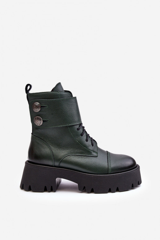 Leather Ankle Boots Women's Green Lemar Anceria Leather Ankle Boots Women's Green Lemar Anceria