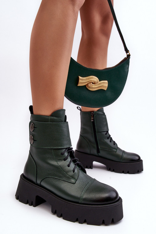 Leather Ankle Boots Women's Green Lemar Anceria Leather Ankle Boots Women's Green Lemar Anceria