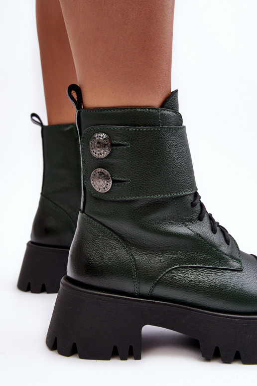 Leather Ankle Boots Women's Green Lemar Anceria Leather Ankle Boots Women's Green Lemar Anceria