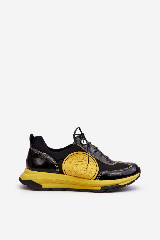 Women's Leather Sport Shoes Maciejka 06295-01 Black-Yellow Women's Leather Sport Shoes Maciejka 06295-01 Black-Yellow