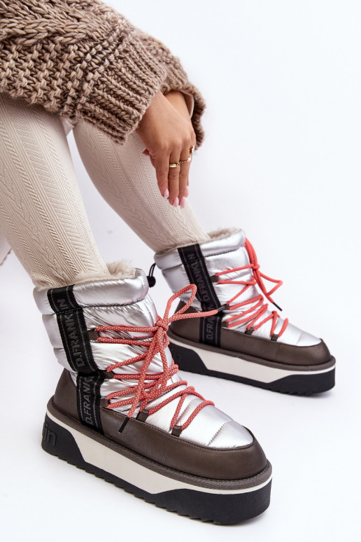 Women's Snow Boots With Thick Sole Vegan D.Franklin DFSH371006 Silver Women's Snow Boots With Thick Sole Vegan D.Franklin DFSH371006 Silver