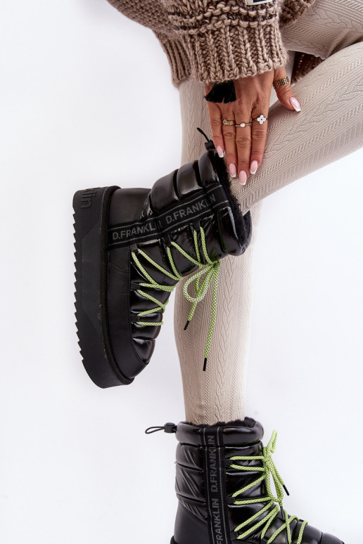 Women's Snow Boots On Thick Sole Vegan DFranklin DFSH371007 Black Women's Snow Boots On Thick Sole Vegan DFranklin DFSH371007 Black