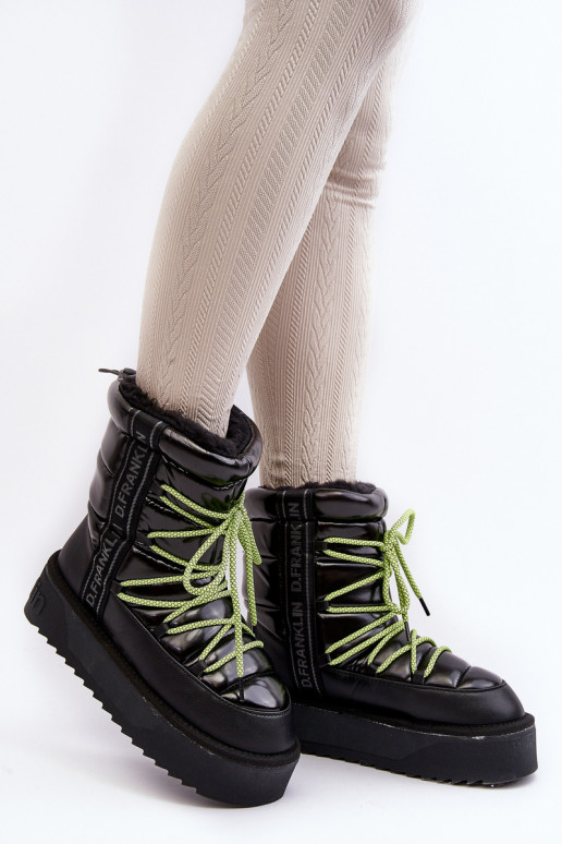 Women's Snow Boots On Thick Sole Vegan DFranklin DFSH371007 Black Women's Snow Boots On Thick Sole Vegan DFranklin DFSH371007 Black