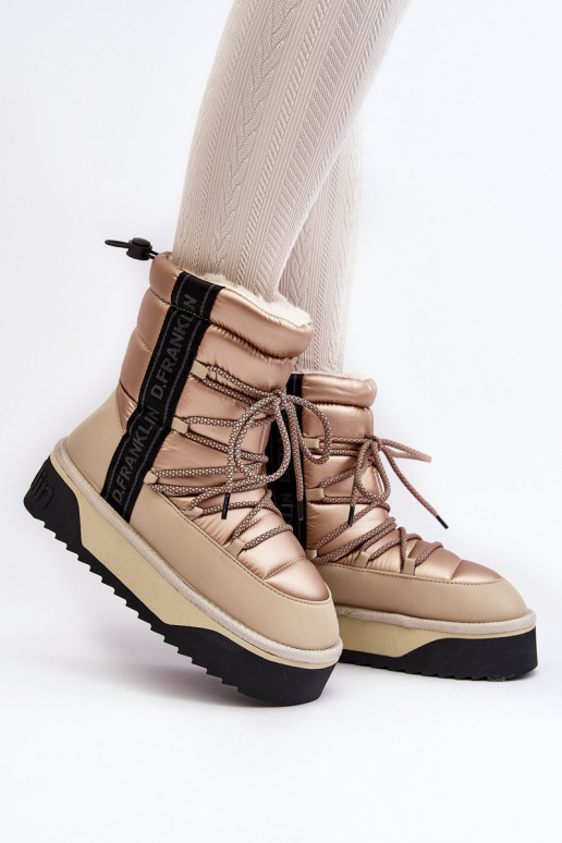 Women's Snow Boots On Thick Sole Vegan DFranklin DFSH371006 Beige Women's Snow Boots On Thick Sole Vegan DFranklin DFSH371006 Beige