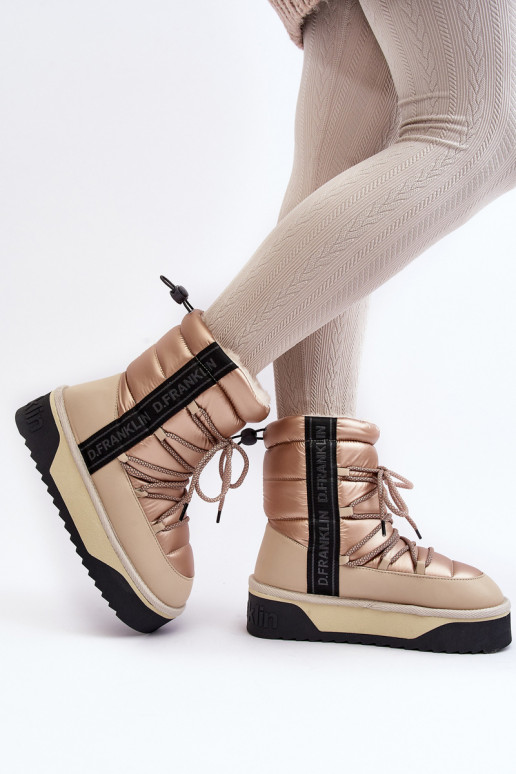 Women's Snow Boots On Thick Sole Vegan DFranklin DFSH371006 Beige Women's Snow Boots On Thick Sole Vegan DFranklin DFSH371006 Beige