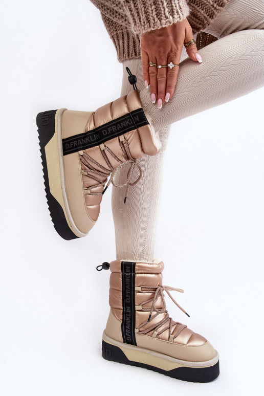 Women's Snow Boots On Thick Sole Vegan DFranklin DFSH371006 Beige Women's Snow Boots On Thick Sole Vegan DFranklin DFSH371006 Beige