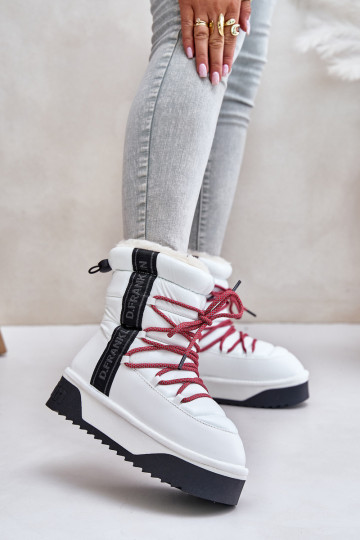 Women's snow boots with thick vegan sole D.Franklin DFSH371007 White 2