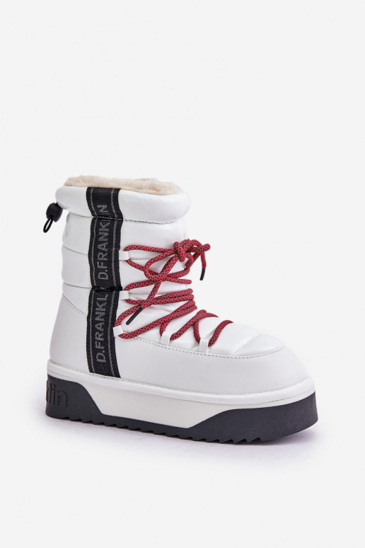 Women's snow boots with thick vegan sole D.Franklin DFSH371007 White Women's snow boots with thick vegan sole D.Franklin DFSH371007 White