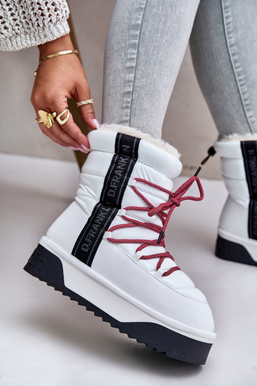 Women's snow boots with thick vegan sole D.Franklin DFSH371007 White Women's snow boots with thick vegan sole D.Franklin DFSH371007 White