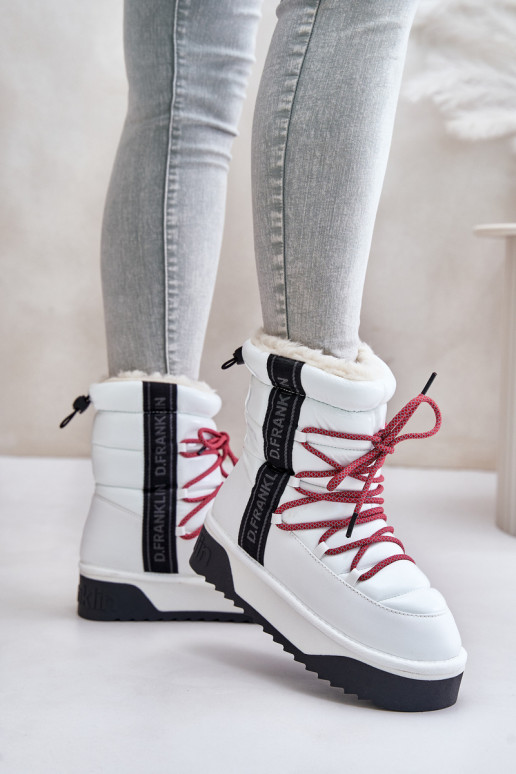 Women's snow boots with thick vegan sole D.Franklin DFSH371007 White Women's snow boots with thick vegan sole D.Franklin DFSH371007 White